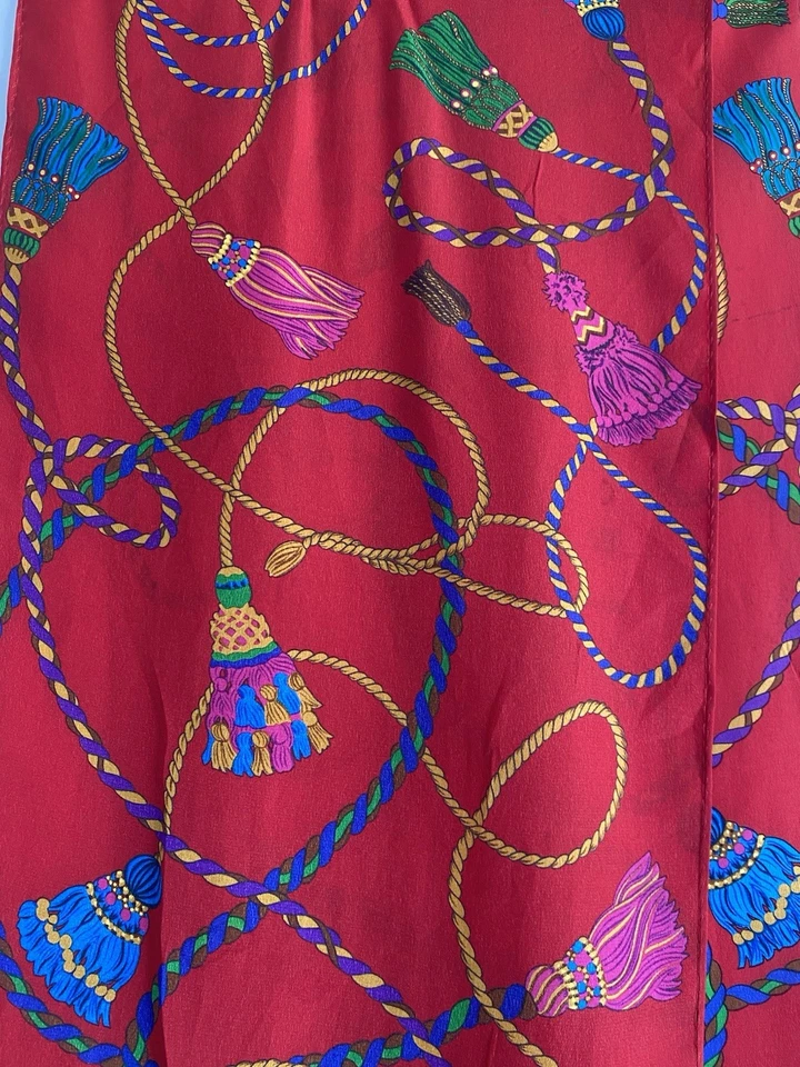 ECHO Red Silk Women’s Scarf 58"/11" Ex Con - Image 3 of 4