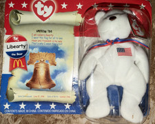 Libearty the Bear Beanie Baby 2000 Original Patriotic Packing Rare Tag Error VTG