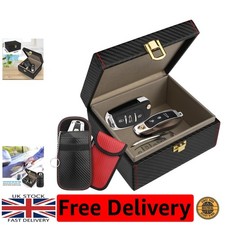 Anti-Theft Key Fob Protection Box with Stylish PU Leather & Signal Blocking
