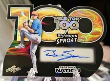 2025 Leaf Baseball Nation Brandon Sproat MILB Top 100 Auto Black 1/1