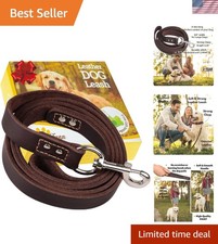 Leather Dog Leash 6 ft x 3/4 inch - Soft, Strong, Heavy Duty for Large  Medi...