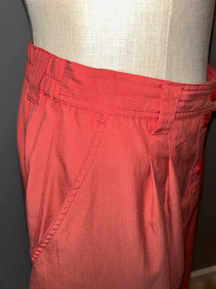 Falda midi TravelSmith vintage con botones delanteros talla 12 nailon coralino para mujer Foto 4 de 4