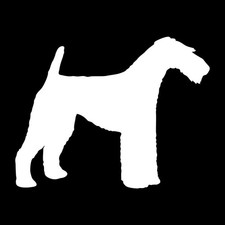 Wire Fox Dog Silhouette Decal Sticker White Die Cut Vinyl