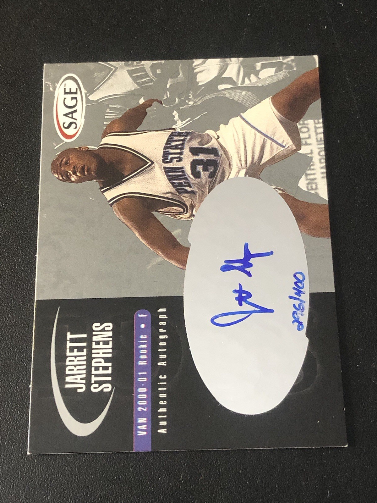 2000 Sage Authentic Auto Silver /400 Jarrett Stephens #A47 Auto