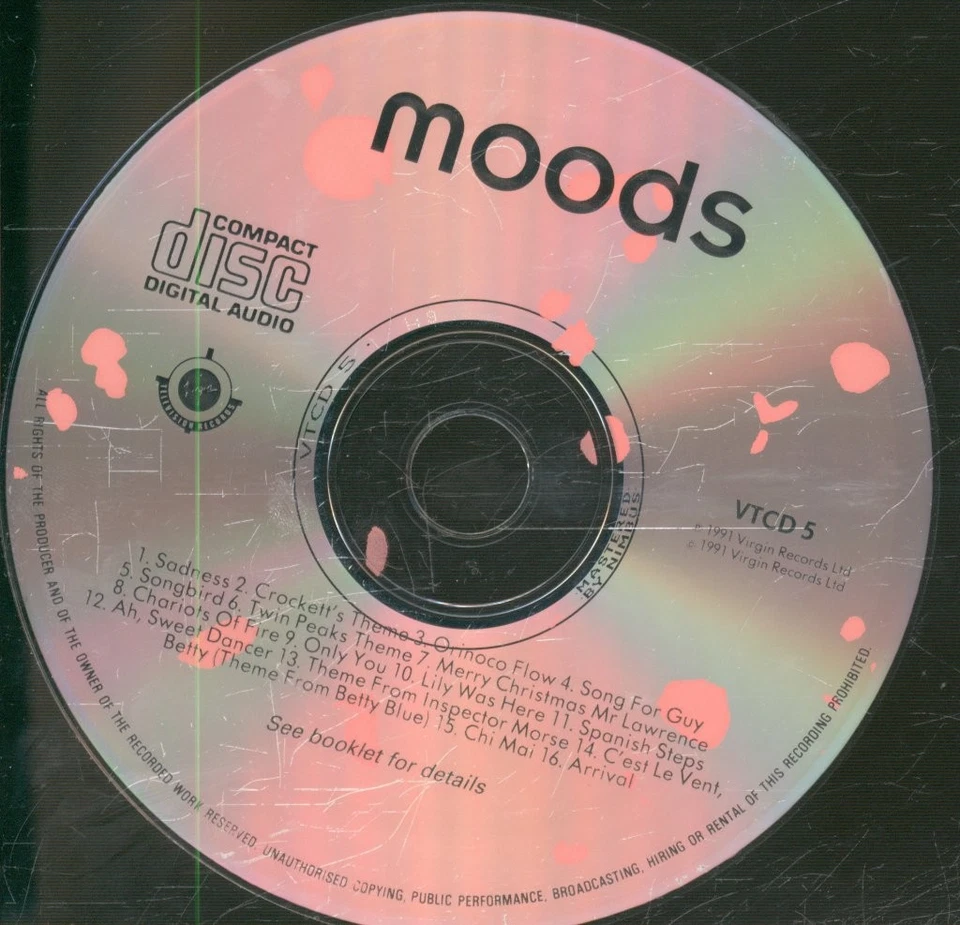 Verschiedene Künstler Moods CD UK Virgin Television 1991 VTCD5 - Bild 3 von 3