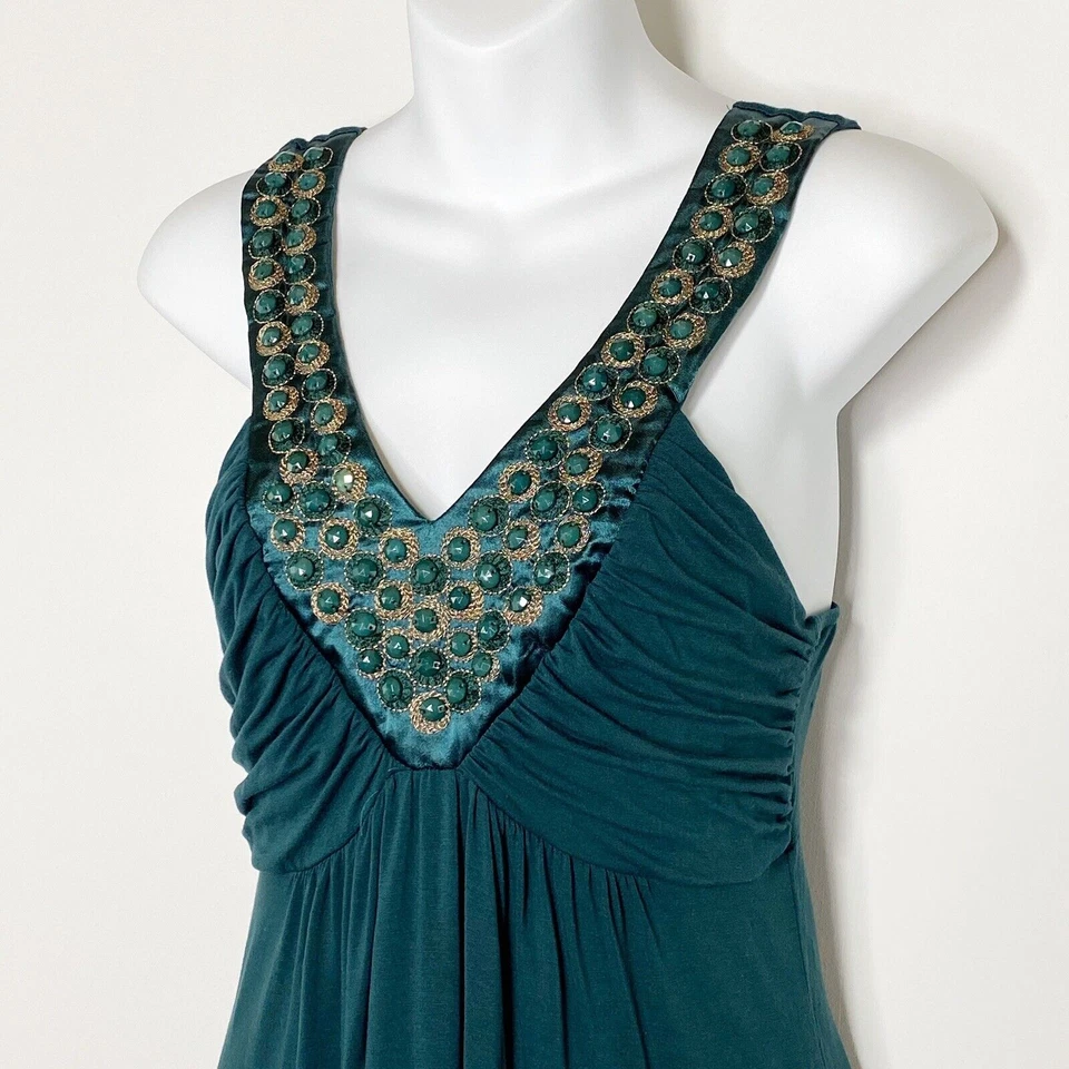 Топ сопрано женщин средний зеленый украшенный без рукавов Майка Y2K - Изображение 2 из 4