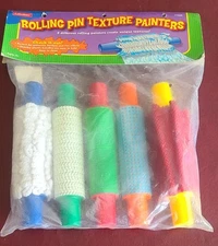 Lakeshore Kids Texture Rollers Set of 5 for Crafts Pattern Paint Rolling Pins