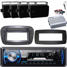 Pyle 1-DIN Marine Receiver W/Kit  Adapter , 4x 3.5'' 3-Way Speakers, Amplifier
