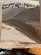 Suzanne Martyl - DECLIVITY - 1978 ABSTRACT LANDSCAPE MCM ACRYLIC OIL PAINTING