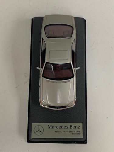 1/43 Minichamps Mercedes 600 SEC W140 1991 in Silver on Leather base A1042 - Picture 8 of 8