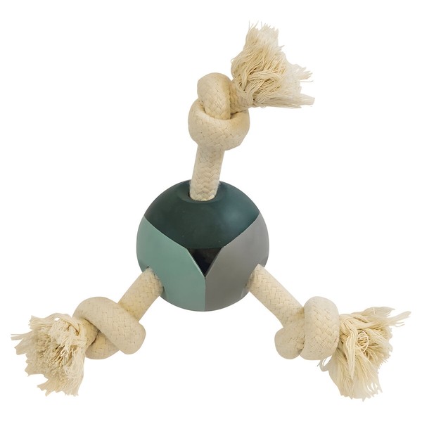 Nobby Hundespielzeug Ball Ø 24 Cm Aus Vollgummi Mit Knotenseilen FüR Hunde-image