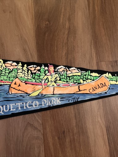 Vintage Quetico Park Canada Pennant Flag 22.25x7.25 - Picture 3 of 5
