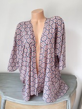 LuLaRoe L Pink Floral Shirley Kimono Cardigan Duster Size Large