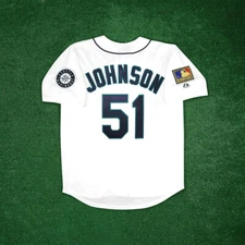 Randy Johnson 1994 Seattle Mariners Men's Home White Jersey w/ MLB 125th Patch