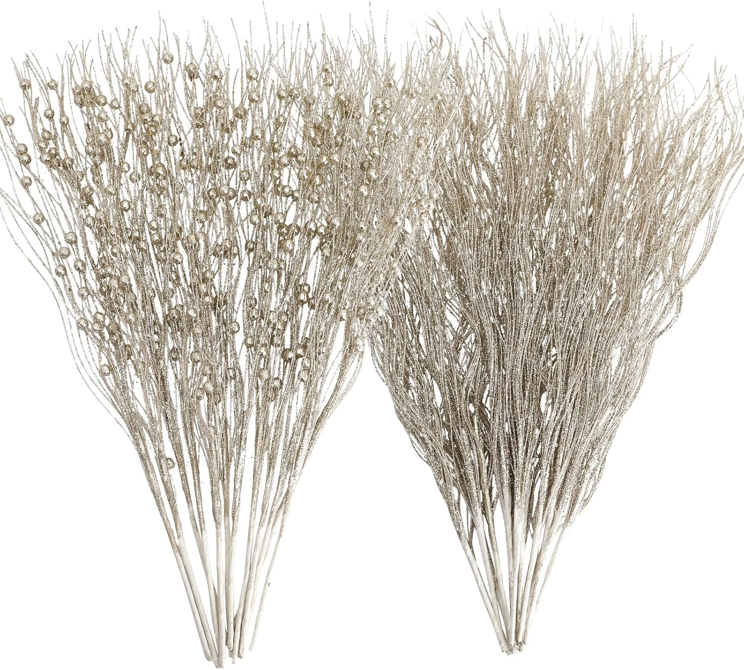 SUPREME XMAS 30 Pack Ornements de Tige de Baies Paillettes Artificielles, Champagne Noël