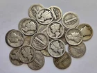 (1) Circulated TEENS 90% Silver Mercury Dime   1916-1919   Old Estate Coin Lot