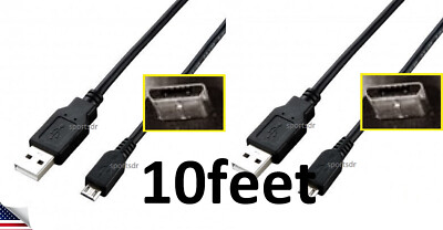 2 USB POWER Charger Cord Charging Cable for Sony PS3 PS4 Move MOTION Controller