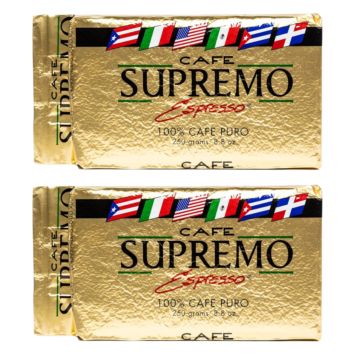 2 Pack - Cafe Supremo 100% Espresso Coffee, Dark Roast Latin