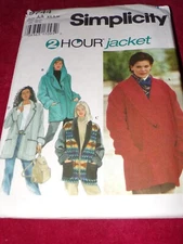🌸 SIMPLICITY #9744-LADIES (2 HR-GREAT FOR FLEECE) JACKET PATTERN  XS-M/L-XL FF