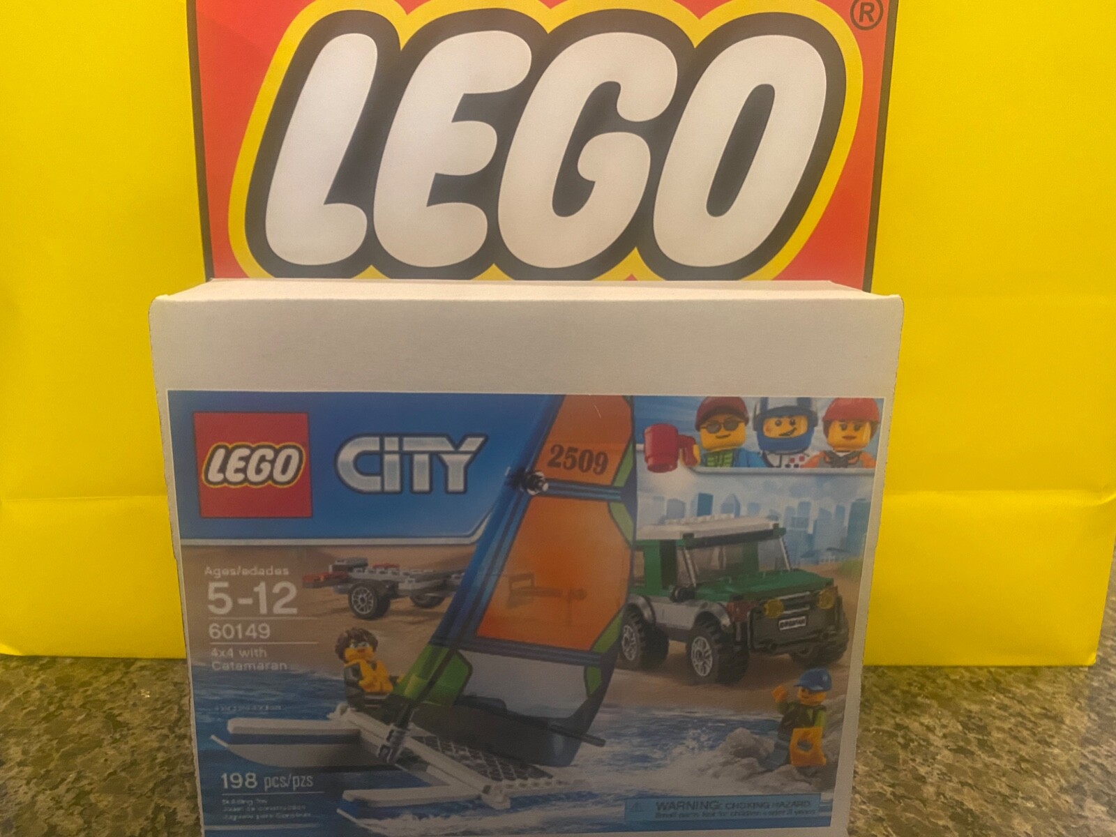 Lego Set 60149 City 4X4 w/Catamaran. USED/Complete w/minifigs & instructions.