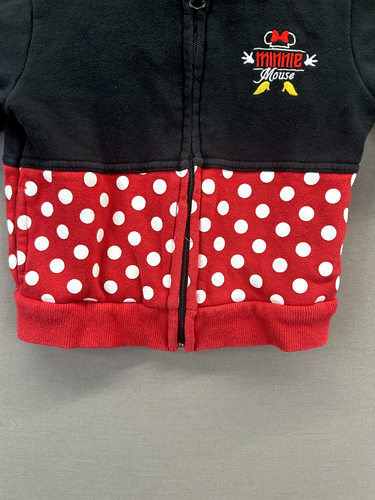 Disney Parks Kids Black Jacket Hooded Minnie Mouse Dots Long Sleeve Size 2T " - Picture 2 of 14