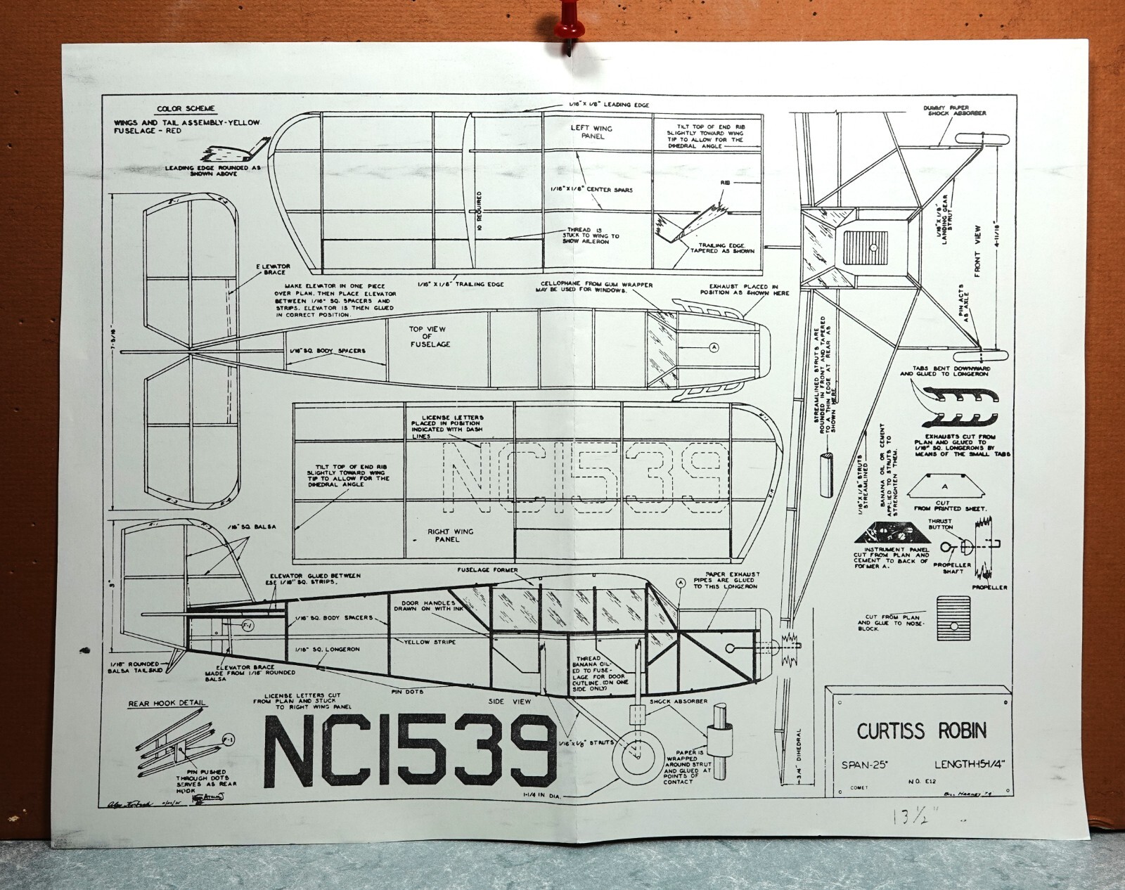 CURTISS ROBIN BALSA FREE FLIGHT MODEL AIRPLANE PLANS 14" WINGSPAN | eBay