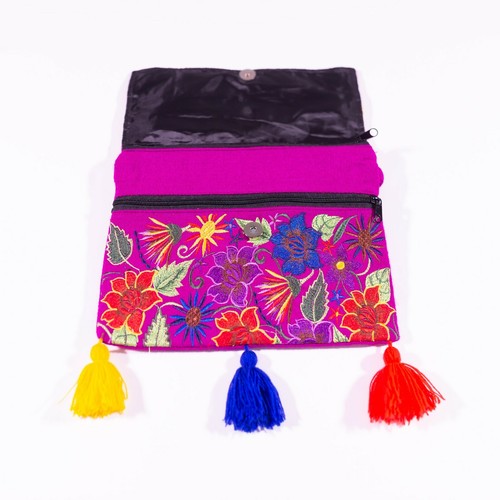 Women's Purse Embroidered Crossbody Handbag Mexican Clutch Handmade Shoulder Bag - Picture 7 of 9