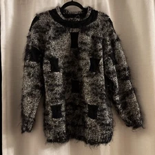 Vintage 1980s Adrienne Vittadini Mohair Alpaca Wool Sweater 80/90s Size S Roomy