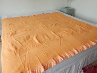Merinowolldecke Traditional Loom JAMES WALKER SAVOY Tangerine YORKSHIRE