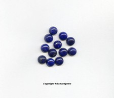 Natural 5mm Loose Round Cut .62 ct Blue Lapis Cabochons AAA For TWO