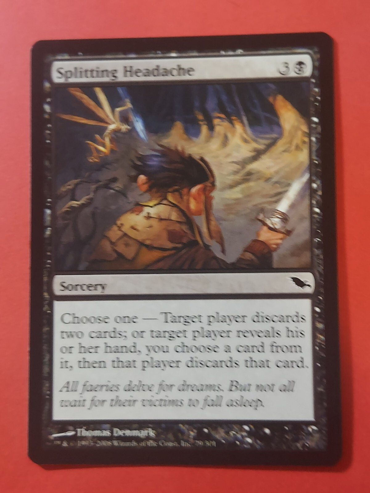 2008 Magic The Gathering Shadowmoor #79 Splitting Headache, C, Blk, NF, cd2