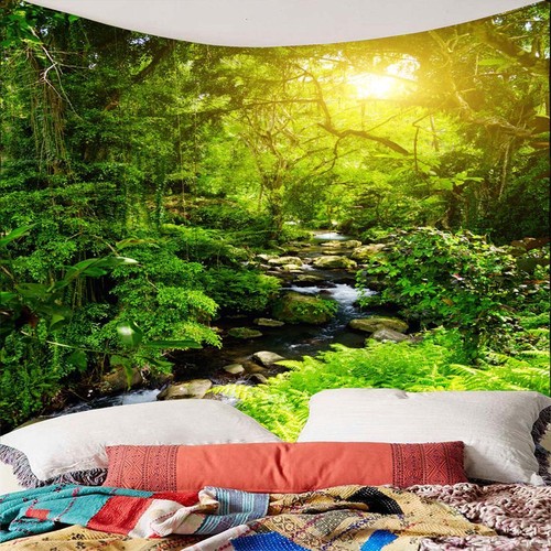 3D Waterproof Tapestry,Landscape Series Forest Sunlight Decoration 150x130cm #5 - Picture 6 of 10
