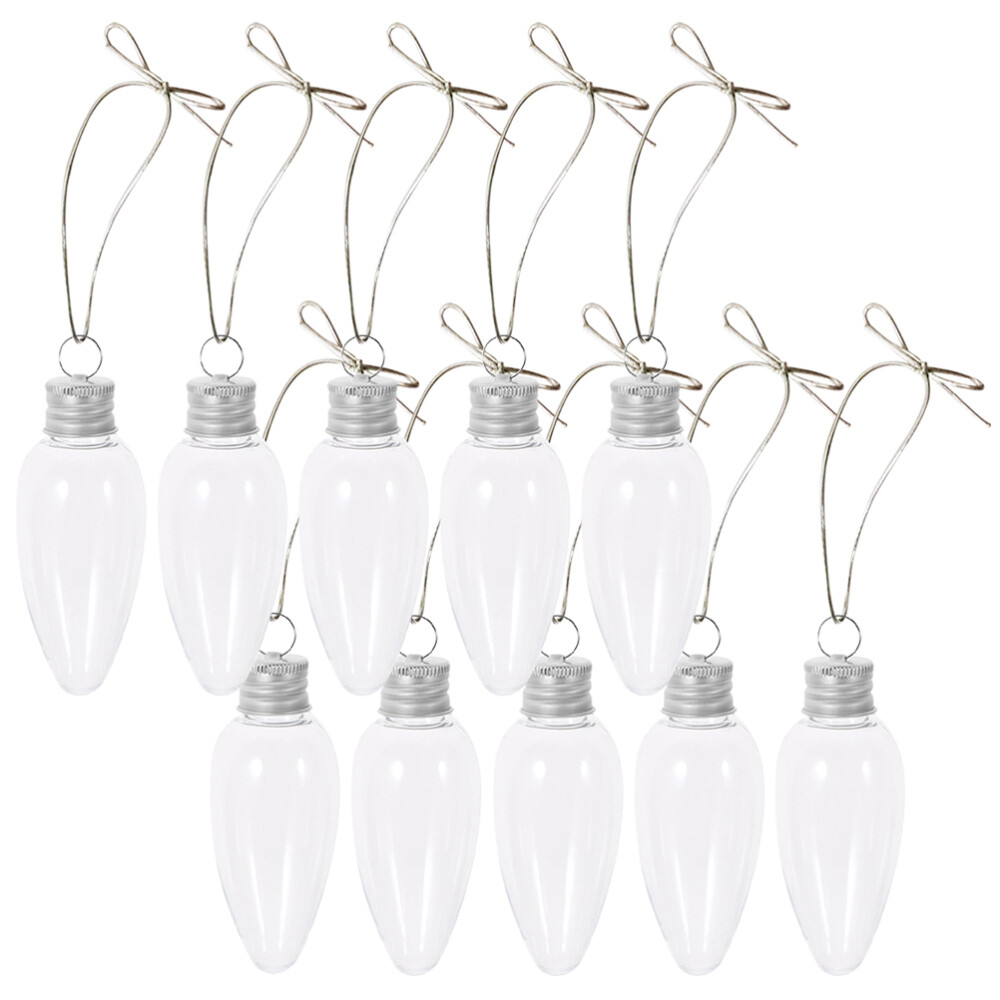 12pcs Clear Plastic Light Bulb Ornaments for Christmas Tree Decor eBay