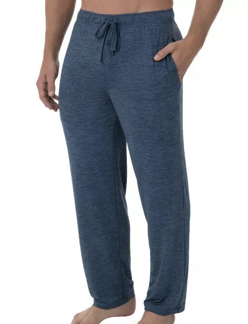 Pantalón de dormir de rendimiento para hombre FRUIT OF THE LOOM PJ talla pequeña azul nuevo Foto 2 de 4