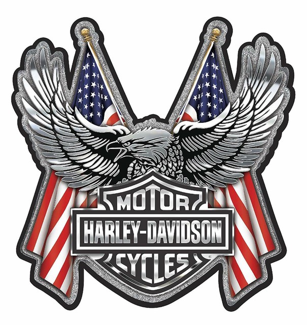 Harley-Davidson Checkered Flag/Eagle Inside Window Decal. 3 X 4.5 ...