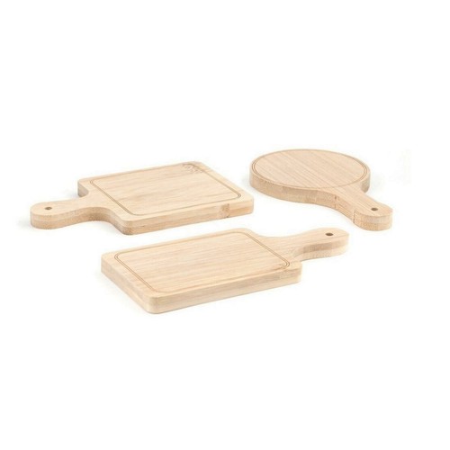 Kikkerland Set Of 6 Mini Serving Trays Bamboo Appetizer Food Wooden