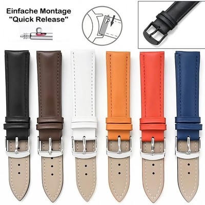 Echtleder Uhrenarmband Ersatz Uhr Lederband Quick Release 14. 16. 18. 20. 22. 24