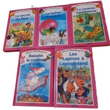 Lot 5 Livres Enfants Lecture Club Lapinos Papy Caverne Ballon D’Inde Vintage
