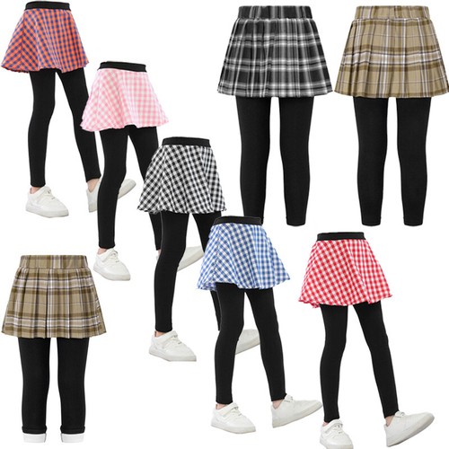 Girls Cotton Thick Pantskirt Winter Tights Thermal Pants Culottes Footless Pants - Picture 3 of 55
