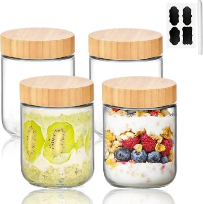 Vitever Overnight Oats Gläser mit Deckel für Hausgemachte Marmelade Babynahrung