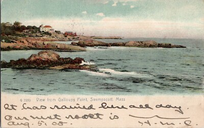 View from Galloups Point Swampscott Massachusetts MA Vintage Postcard Litho