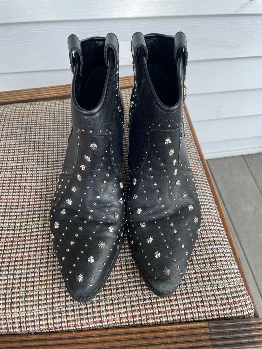 Sam Edelman Woman s Brian Studded Western Bootie Black Leather