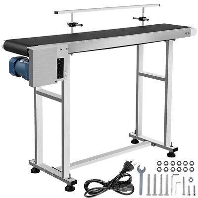 VEVOR Electric Conveyor w/ 59''x 7.8'' PVC Belt Anti-Static Code Machine