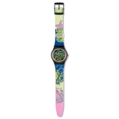 Vintage Swatch The Globe Swiss Quartz Watch Gent 1989 Multicolor NIP GB137