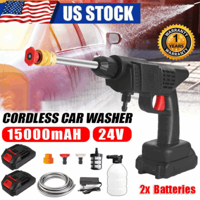 #ad Portable Cordless Electric High Pressure Water Spray Car Gun Washer Cleaner Yard $39.99