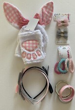 Claire  s Easter 5pc Lot Bunny Ears w/Gloves Bracelets Hair Accessories New