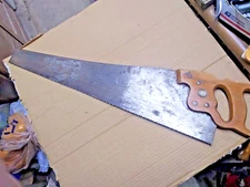 Vintage Henry Disston & Sons D-3 Carpenters Hand Saw 5TPI