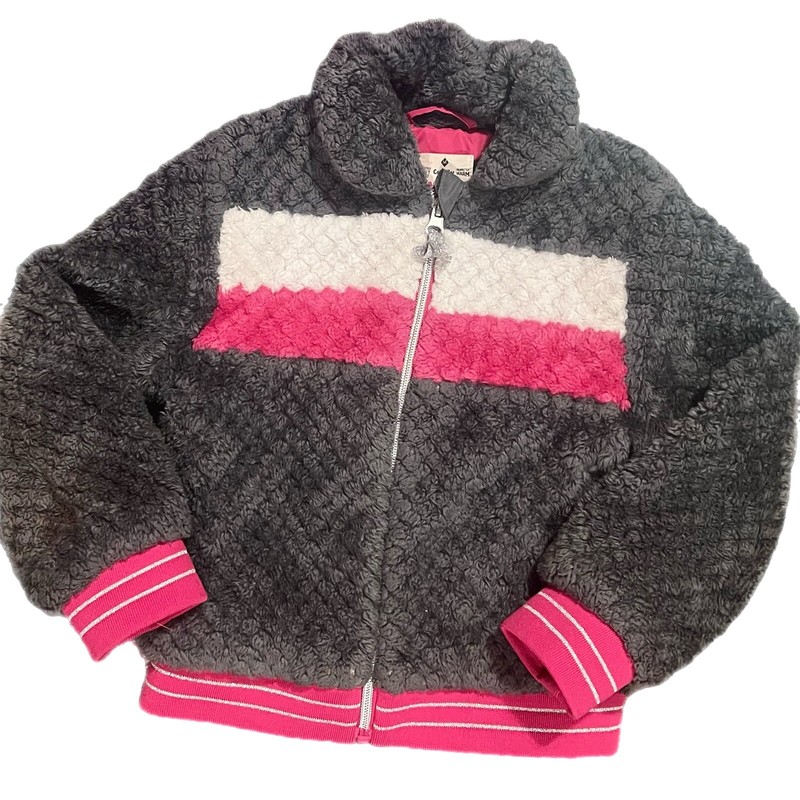 Cuddle Cozy Girls Size 5 Jacket Perfectly Soft, Perfectly Warm Grey, Pink, White