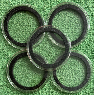 5 - Air-Tite X-6 Coin Capsules with Black Ring for AMERICAN SILVER EAGLE  40MM