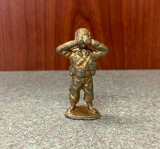 Vintage 2" Cast Iron Lead Metal Military Toy Soldier Figure Army Guy Binoculars